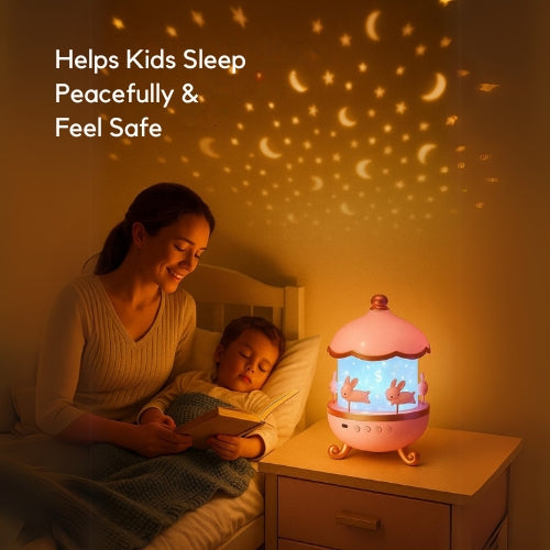 TinyToys™ 360° Rotating Rabbit Night Light Projector