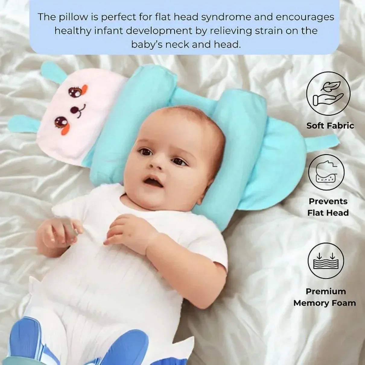ComfyNest™ Baby Head Shaping Pillow – Prevent Flat Head Syndrome