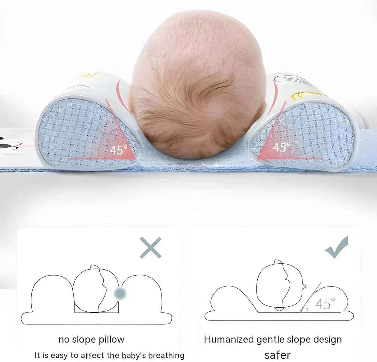 ComfyNest™ Baby Head Shaping Pillow – Prevent Flat Head Syndrome